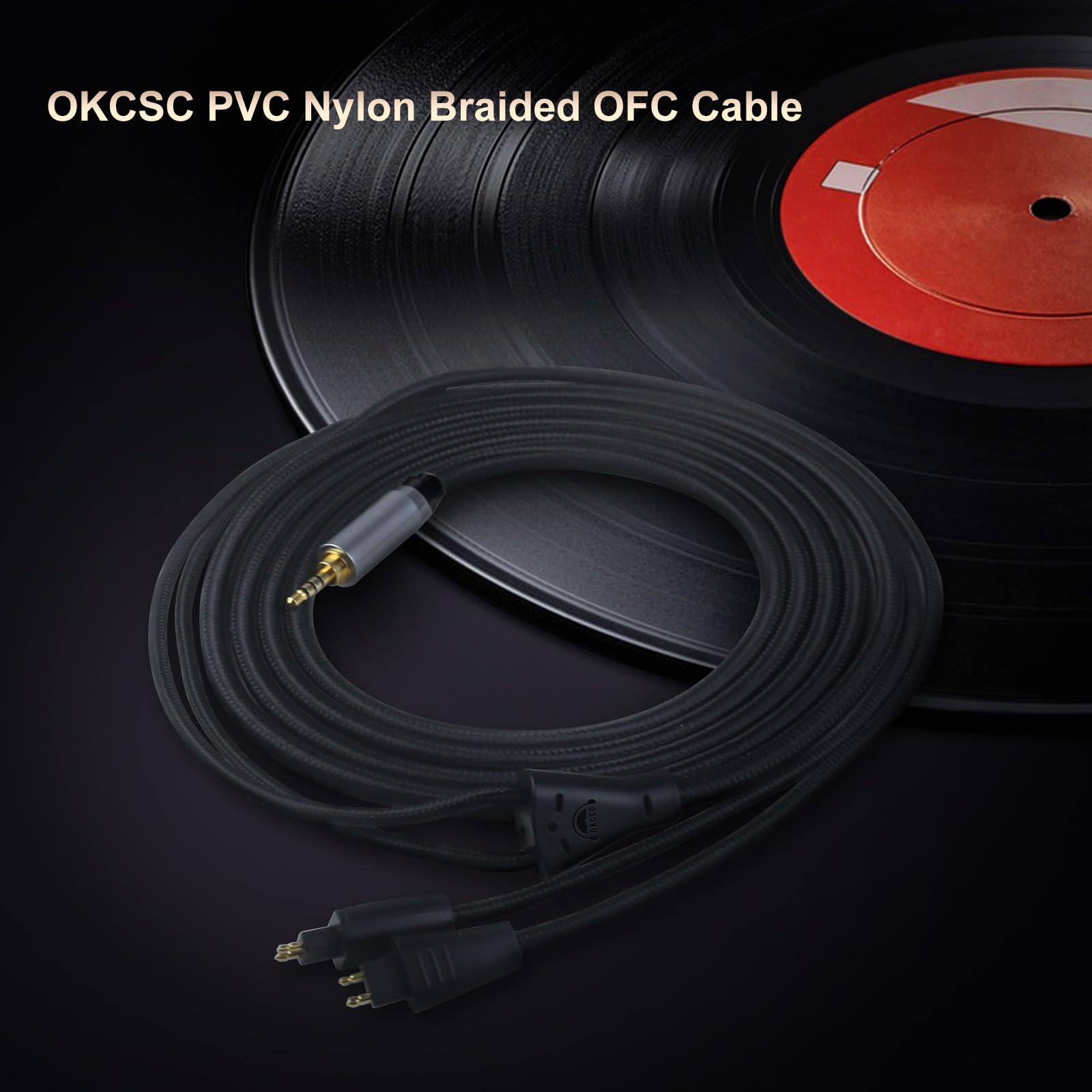 okcsc Ersatz-Kopfhörerkabel mit FOSTEX Balanced Kopfhörer-Audiokabel, IEM HiFi 3,5 mm Stecker auf Dual Fostex Stecker, kompatibel mit Fostex TH-900 MKII, TH610, TH900 MK2