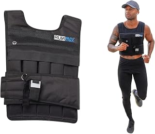 RUNFast 40lbs Pro Weighted Vest - Adjustable 4lb Increments Up to 40lbs, Compact One-Size-Fits-All for Cross Training & Strength Workouts