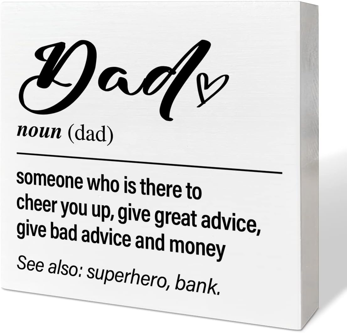 Dad Gifts from Daughter Son Kids, Funny Dad Gifts for Birthday Father's Day Christmas, Best Dad Ever Father Gifts, Someone Who Is There to Cheer You Up, Wooden Box Sign