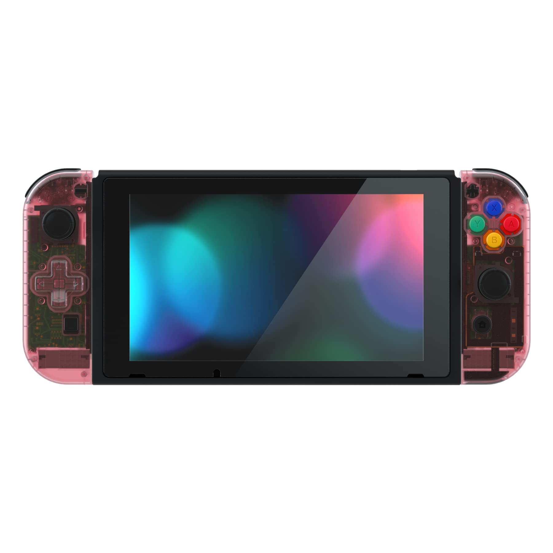 eXtremeRate Cherry Pink Joy con Handheld Controller Housing (D-Pad Version) with Colorful Buttons, DIY Replacement Shell Case for Nintendo Switch Joycon & Switch OLED Joy con — view 8