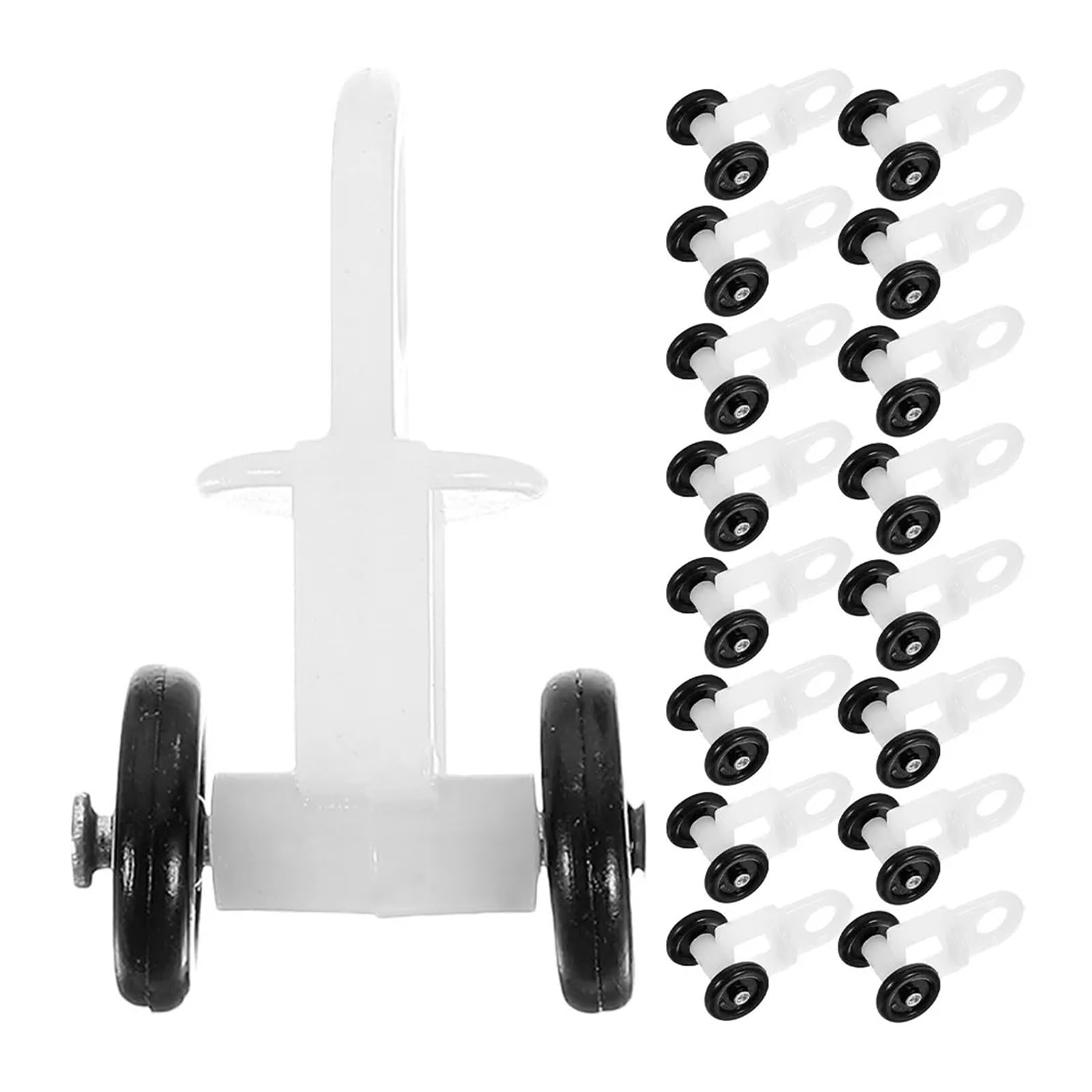 Xinglongs Curtain Track Rollers 100Pcs Plastic Curtain Track Gliders Smooth Silent Sliding Rollers with Bead Tech Compact Mini Wheels for Drapes Sheers Room For Window Shower Curtain Tracks