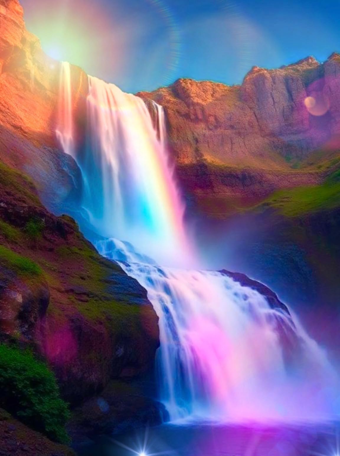 Picmondoo Diamond Painting - 50x75cm - Glanz des Wasserfalls