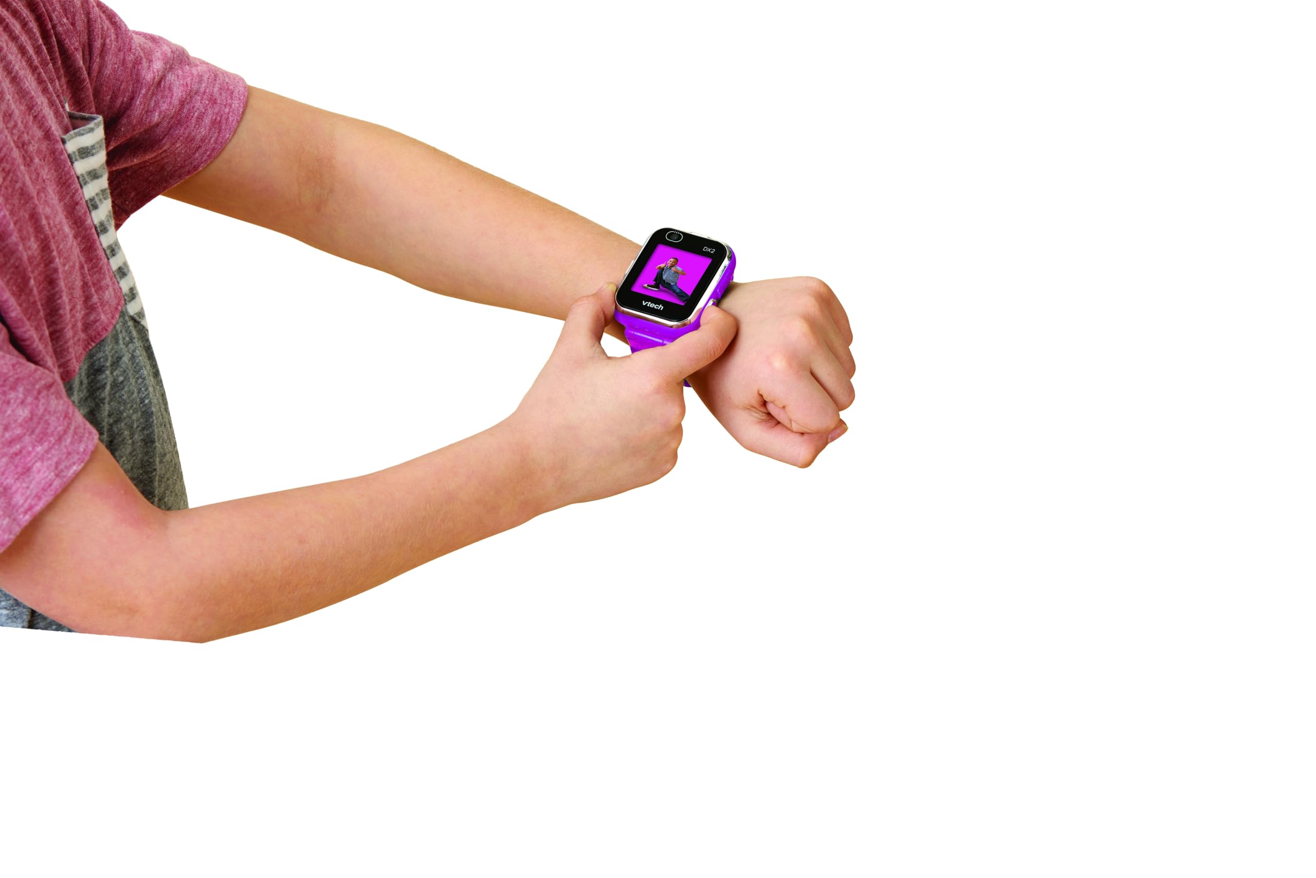 VTech Kidizoom Smartwatch DX2 Magenta, Montre Interactive pour Enfants avec Double Appareil Photo, écran Tactile Couleur, Montre Intelligente avec capteur de Mouvement, résistante aux Chocs, Langue