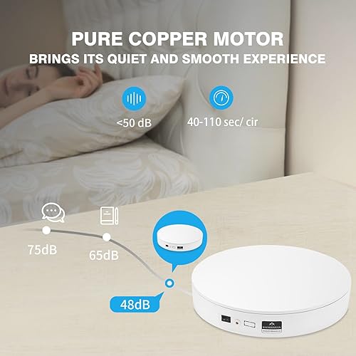 Miniatura 5 de BAOSHISHAN Tocadiscos de fotografía de 13.7 pulgadas110 libras, soporte giratorio motorizado de 360 grados con control remoto, tocadiscos eléctricos