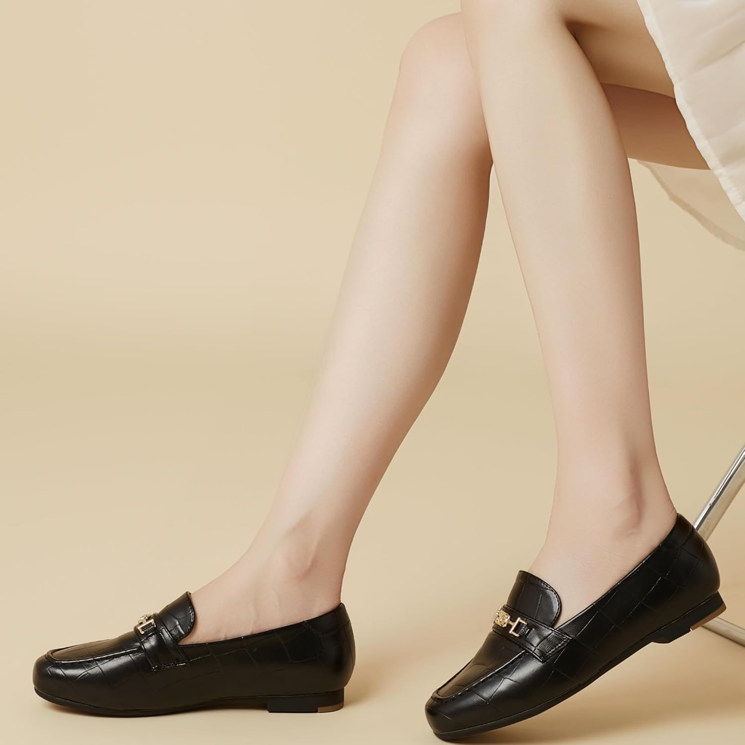 DeYashopin Women's Loafer Shoes Leisure Slip On Work Shoes Comfort Walking Flats - Image 2