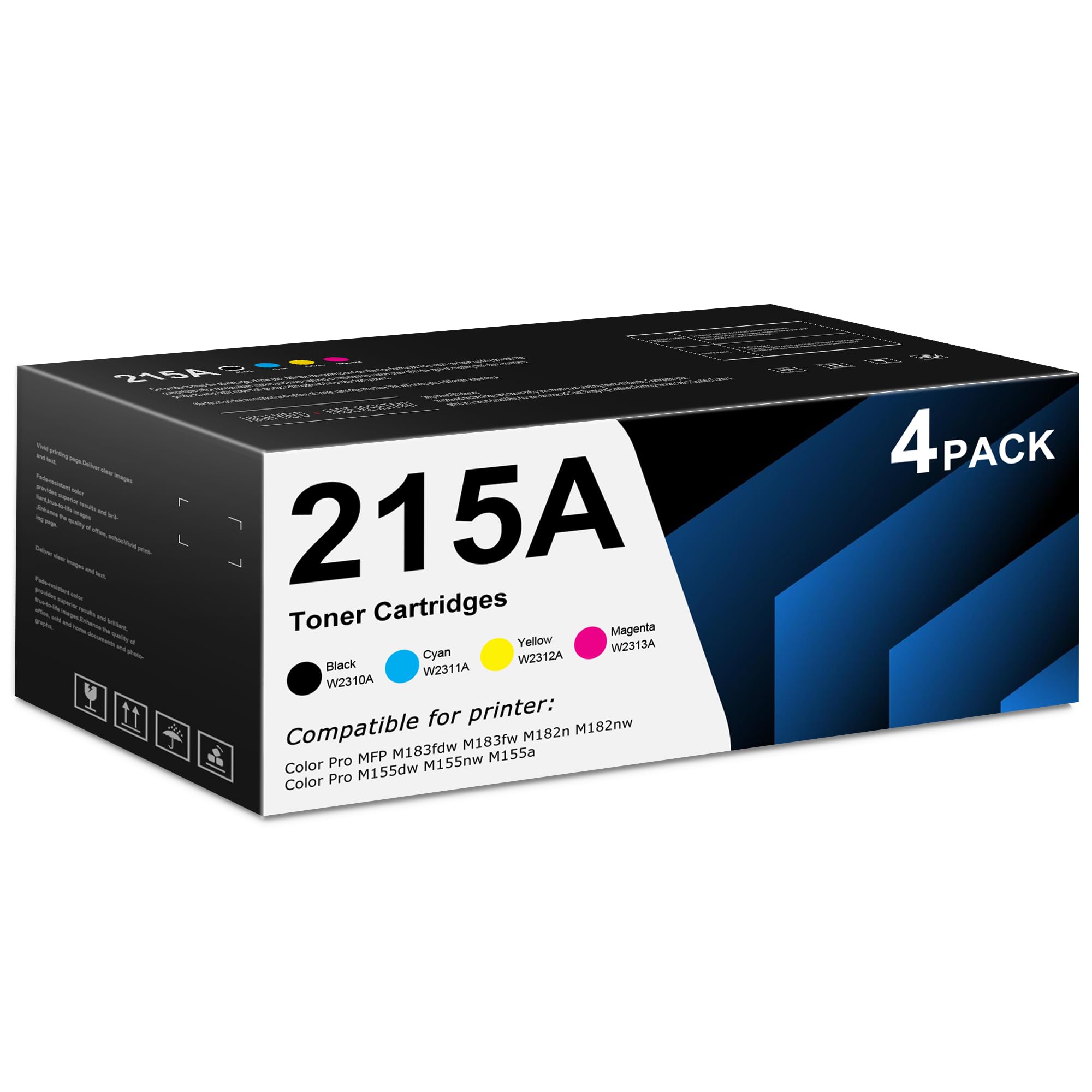 Lamburee 215A Toner Cartridges 4 Pack Set Replacement for HP 215A Work with Color Pro MFP M183fdw M183fw M182nw M182n Color Pro M155dw M155nw M155a