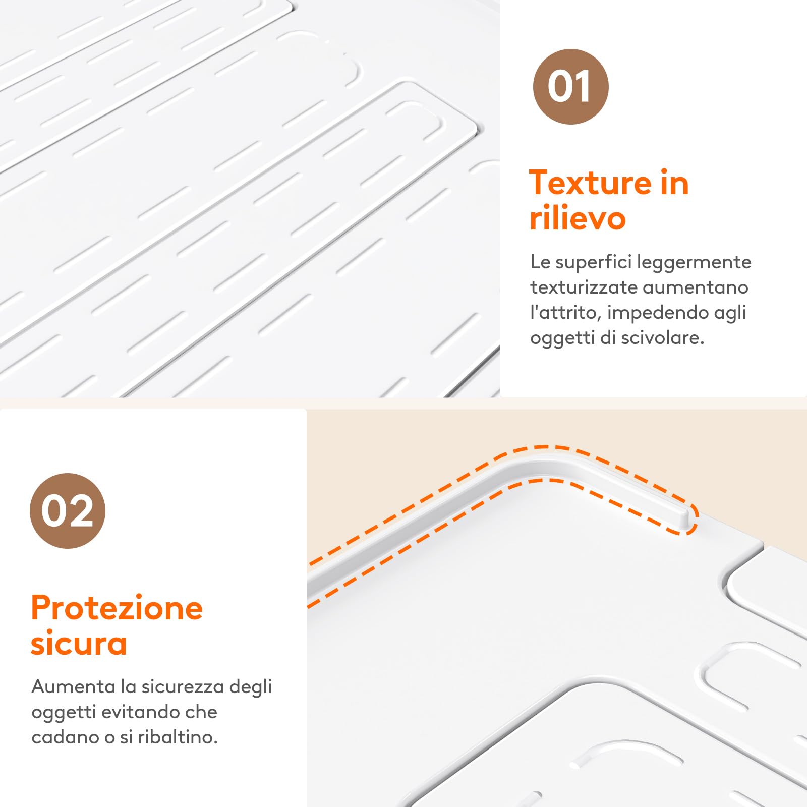 Lifewit Set di 2 portaspezie, organizer da cucina, scaffale per armadio, espandibile, multifunzionale, da cucina, piano di lavoro, armadio, scaffale, bianco