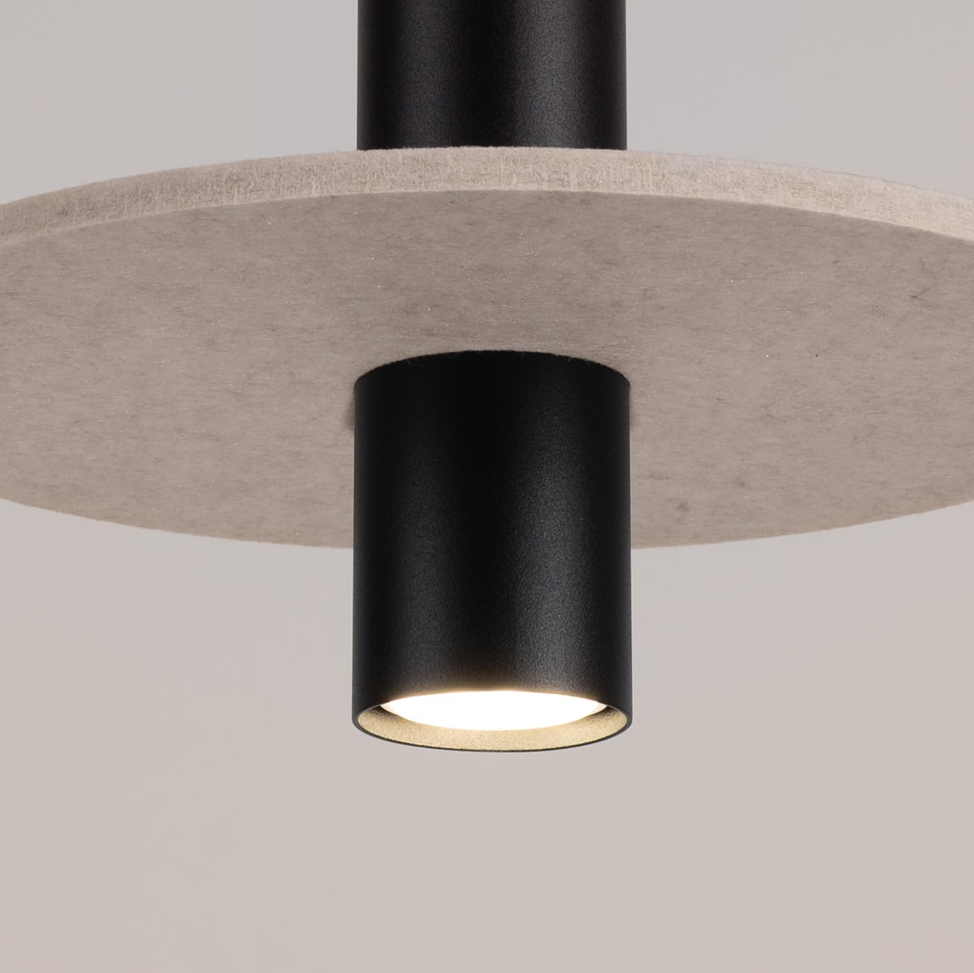 SOLLUX lighting Lámpara Colgante - Lámpara de Techo Fieltro Acero - 1 Pantalla - Bombilla LED - Negro Beige Pelta