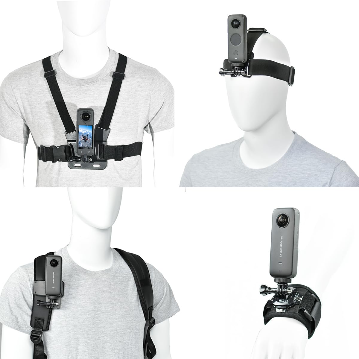 Telecomando Wireless Impermeabile Marchfunny Per Insta360 X5, X4, X3, GO3S E AcePro2 – Compatto, In ABS, Con Cinturini E Cavo Di Ricarica