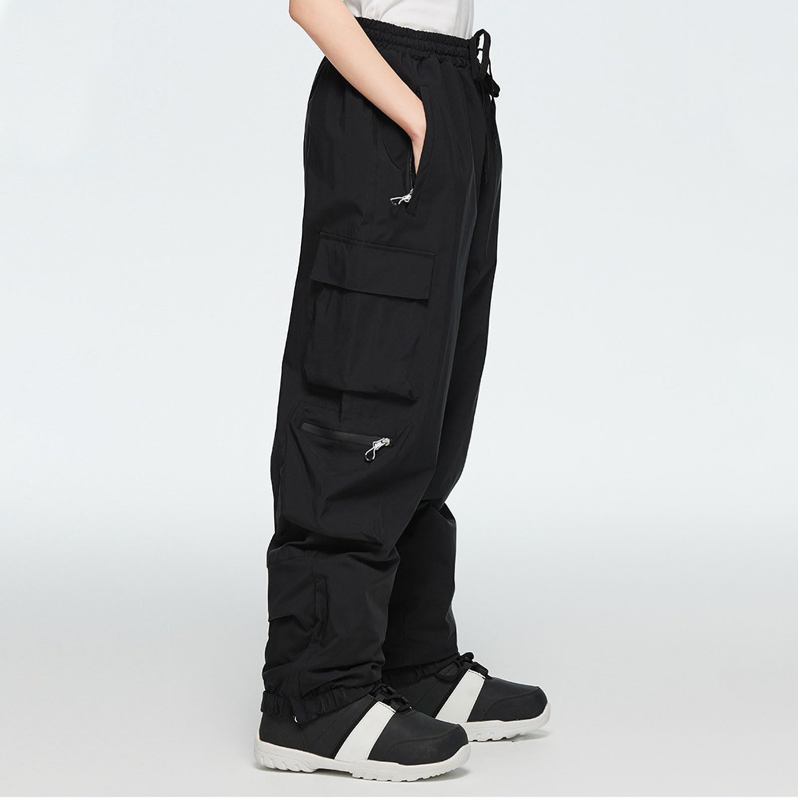 Snowboardhose Damen Herren Baggy Wasserdicht Mit Gummibund Skihose Damen Herren Lang Winter Dicke Warm Schneehose Herren Damen Atmungsaktiv Outdoor Thermo Gummizug Ski Hosen für Männer Frauen