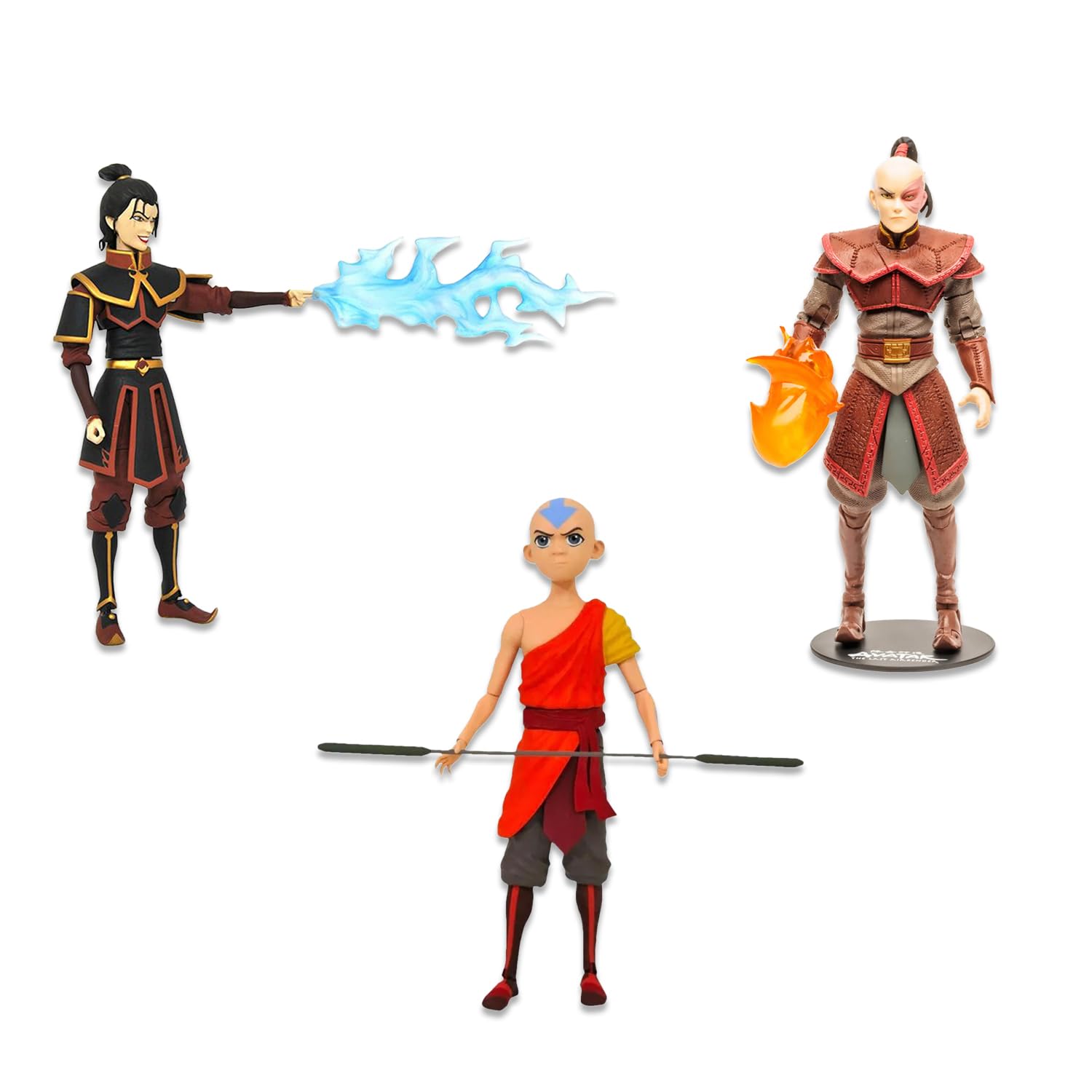 Set Action Figure Avatar – 3 Mini Figure Da 5 Pollici: Aang, Sokka E Zuko – Con Adesivi Ufficiali – Regalo Perfetto Per Fan E Collezionisti - 2