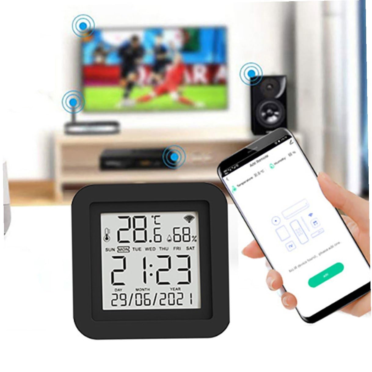 SUPVOX Misuratore di Umidità Digitale USB per Interni Igrometro Termometro Dispositivo Monitor Temperatura Domestica Utensile Casa Adatto per Giardinaggio Laboratori Stanze Ospedali