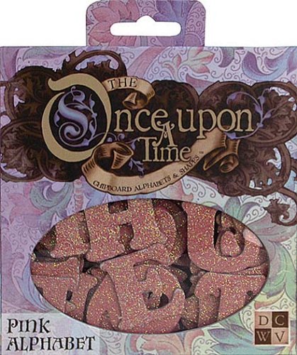 DCWV EM-025-00002 Once Upon a Time Chipboard, Pink Alphabet