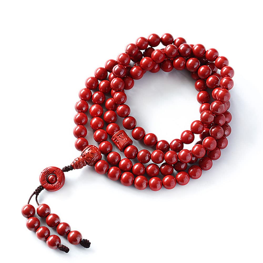 oiujhgCDS Buddhist prayer beads, Buddhist Prayer Beads Bracelet,bead bracelet,Natural Cinnabar Beaded