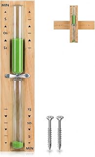 Sauna Sanduhr,Saunauhr,Sanduhr 15 Minuten,Aus Holz Grüner Sand,Sauna UhrSanduhr,Sanduhr Sauna,Hochpräzises,Mit Sicherheitsglas,Timing Zubehör Timer 15 Minuten,Für Küche Und Sauna Verwendet