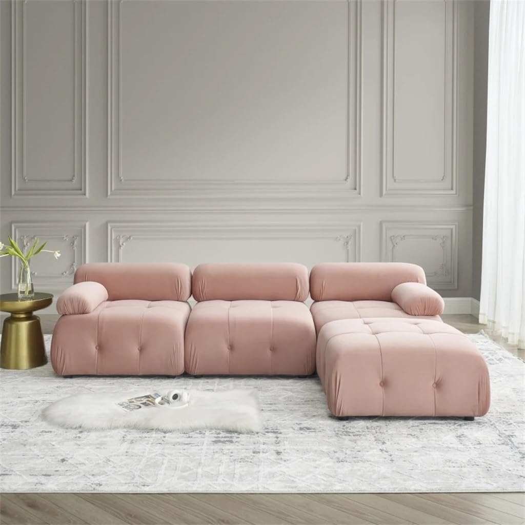 Modular Sectional Sofa, Button Tufted Designed L Shaped Couch, Velvet,Comfortable for Living Room