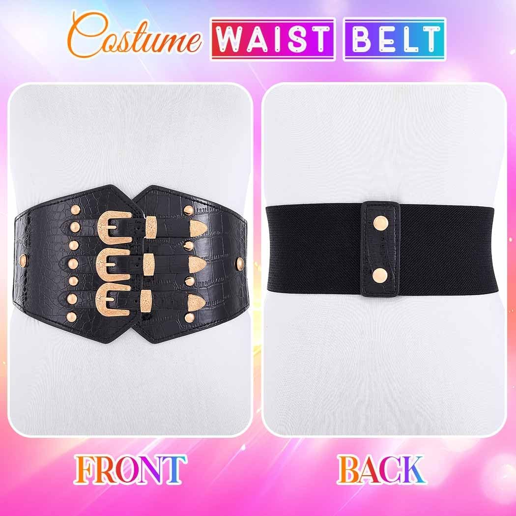 BODIY Black Leather Corset Belt Western Leather Wide Waist Belt Vintage Waist Accessories for Women - Image 7