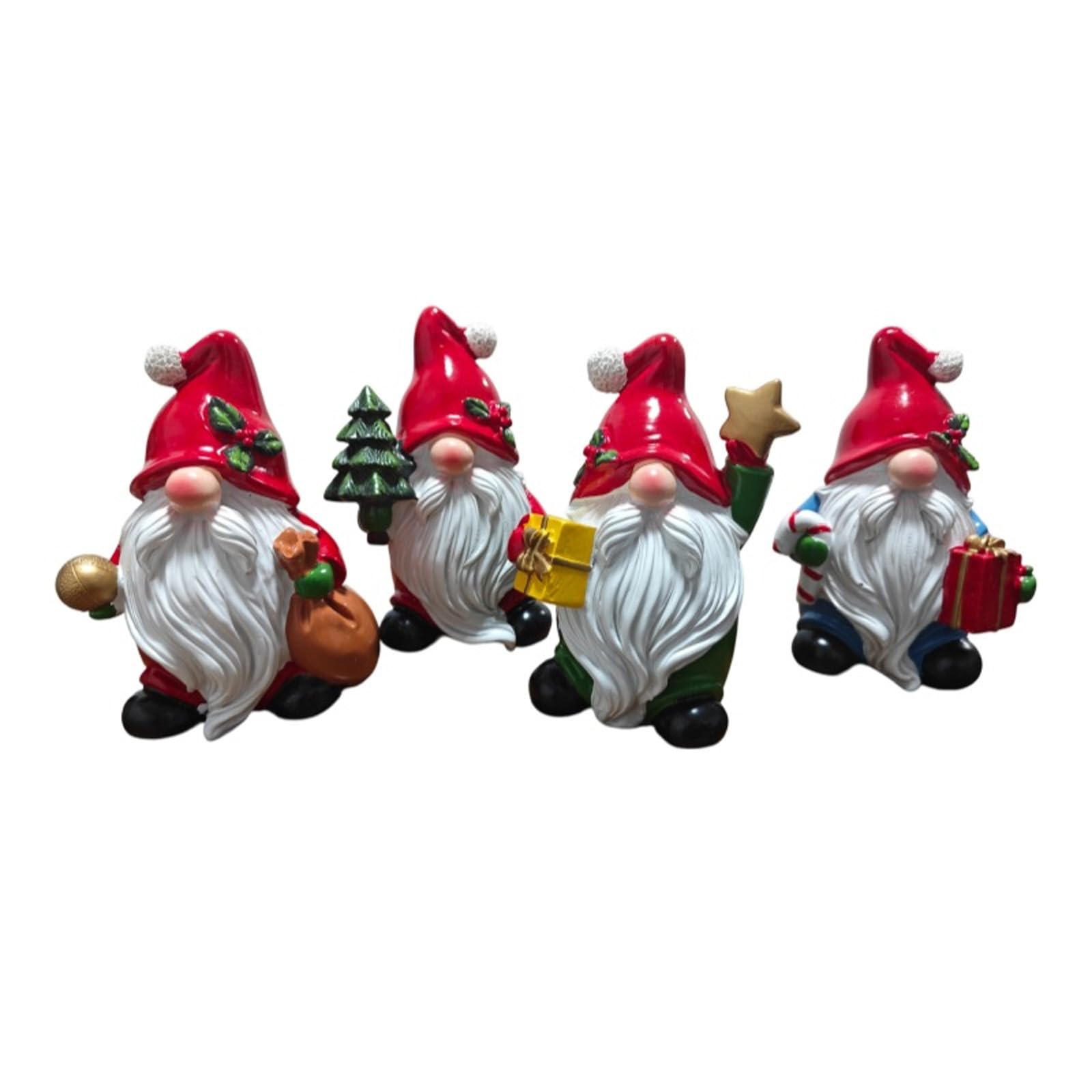 Pieza de decoración navideña Resinas no tóxicas Estatua de gnomos de Papá Noel Diseño Resistente a la Intemperie para Festivos Adorno Espacial Estatuilla de Papá Noel