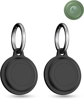 2 pack Silicone Case For Motorola Moto Tag Anti-Loss Tracker,daunke Full Protection Coversuitable for Elderly,Pets,Backpack,Luggage,Kids,Keys Scratch-Resistant,Black
