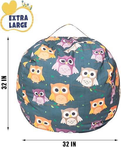 Miniatura 2 de Funda para puf de almacenamiento de animales de peluche, para niños, mantas, toallas, puf (solo funda), sofá de lona con cremallera YKK, tamaño