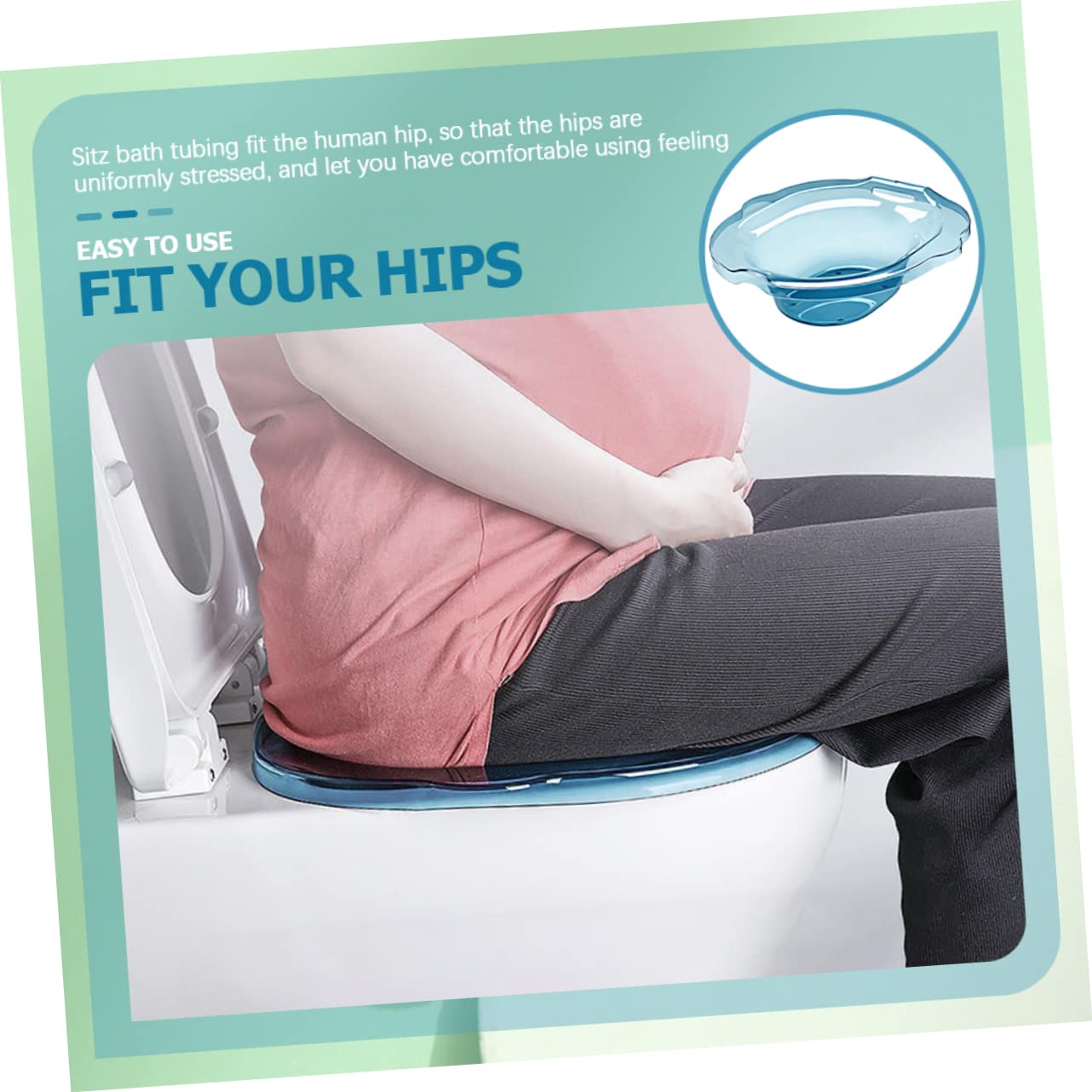 Bacino Sitz per Donne Post Parto in Pet Blu, 3 Pezzi | Sedile Wc Bacino di Assistenza Postpartum, Portatile e Facile da Installare, per Bagno e Igiene Quotidiana