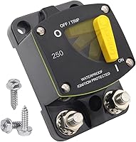 Vista 43 de E9 50 Amp Disyuntor con diseño de interruptor empotrado Protección IP67 impermeable DC 12V-72V 50A Reinicio manual UL montaje en superficie