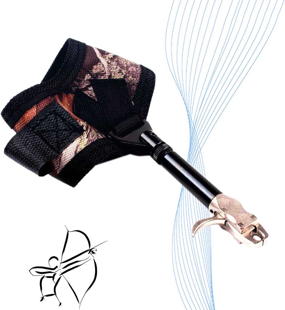 ZhiLianZhao Archery Compound Bow Release, Compound Bow Archery Release Aid, High-Quality Canvas Fabric and Aluminum Alloy Material, Adjustable, Durable