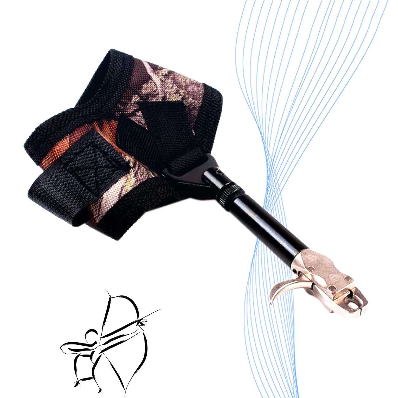 ZhiLianZhao Archery Compound Bow Release, Compound Bow Archery Release Aid, High-Quality Canvas Fabric and Aluminum Alloy Material, Adjustable, Durable