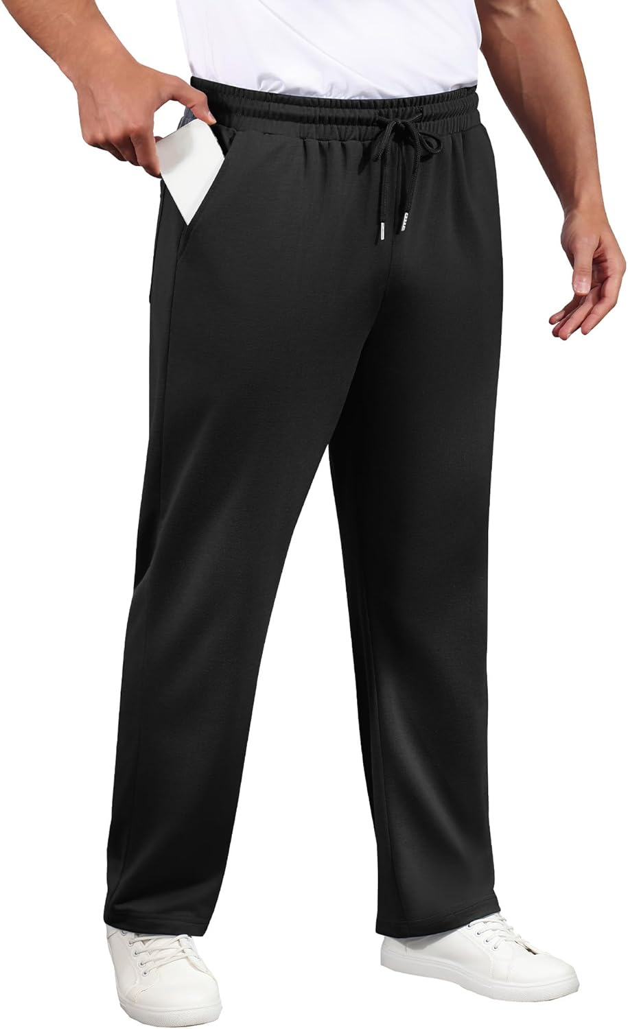 3 Pack Men's Big and Tall Sweatpants Athletic Workout Lounge Pants Plus Size Drawstring Joggers with 3 Pockets(Black, Dark Gray, Haze Blue,XX-Large) - Image 6