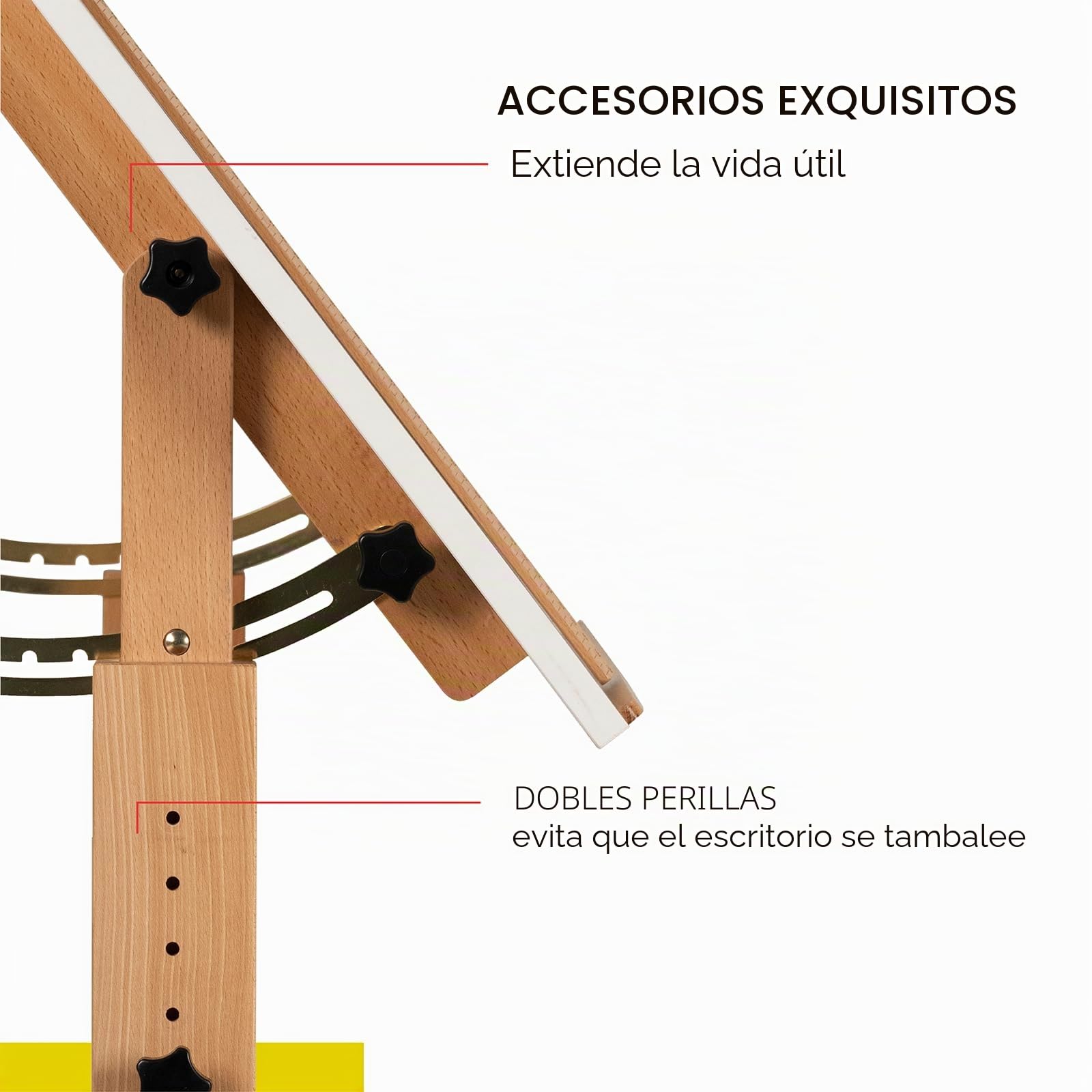 MEEDEN Mesa de Dibujo de Madera de Pizarra Blanca, Escritorio de Manualidades con Altura Ajustable e Inclinada, Mesa de Dibujo, Mesa de Pasatiempos, Leer, Trabajo de Arte