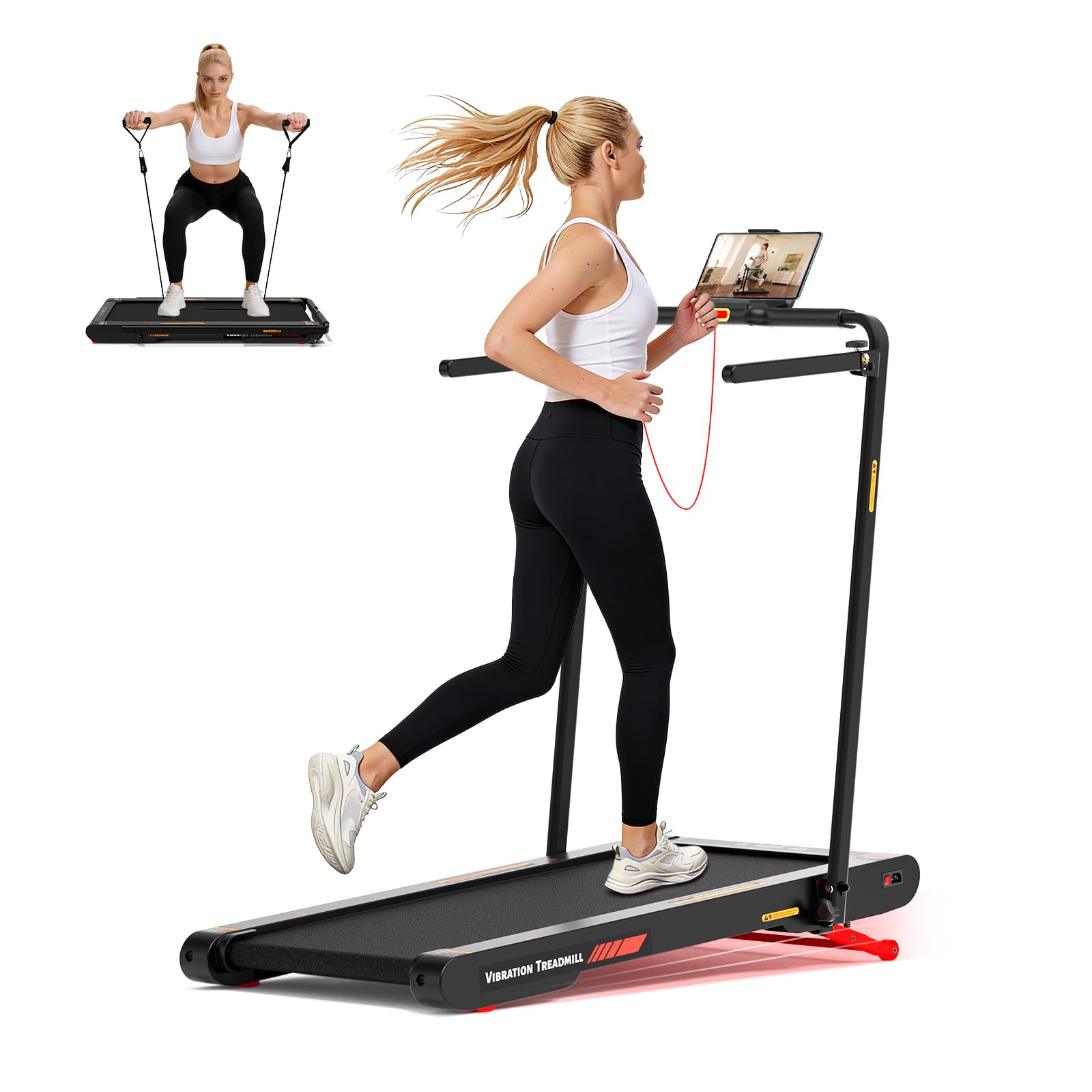 Sperax 4 in 1 Walking Vibration Pad Laufband für Zuhause Vibration 0.3-6km/h für Zuhause und Bürofür, Laufband für Zuhause mit App 400W Keine Montage Erforderlich