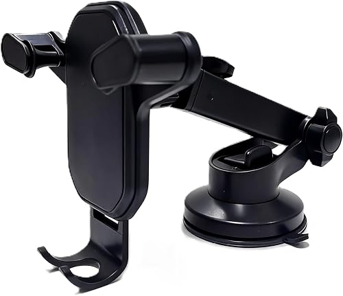 [CTRL & HOME] - Car Phone Mount with Strong Suction Cup, RT-666 Dashboard & Windshield Phone Holder, 360° Rotation, Extendable Arm, Hands-Free Mobile Phone Stand for Car, Compatible with iPhone Samsun
