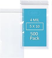 Vista 16 de GPI - 100 bolsas con cremallera de 5 x 10 pulgadas, resistentes de 4 mil de grosor, bolsas de polietileno transparentes con cierre resellable