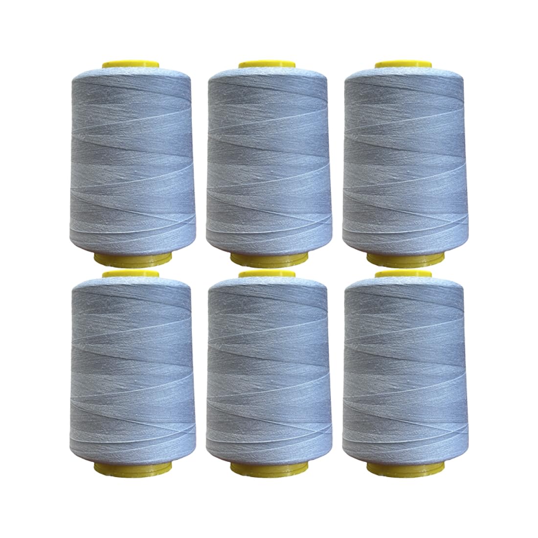 Fil à coudre haute résistance bleu clair 4500 mètres bobine polyester pour machine à coudre lot de 6