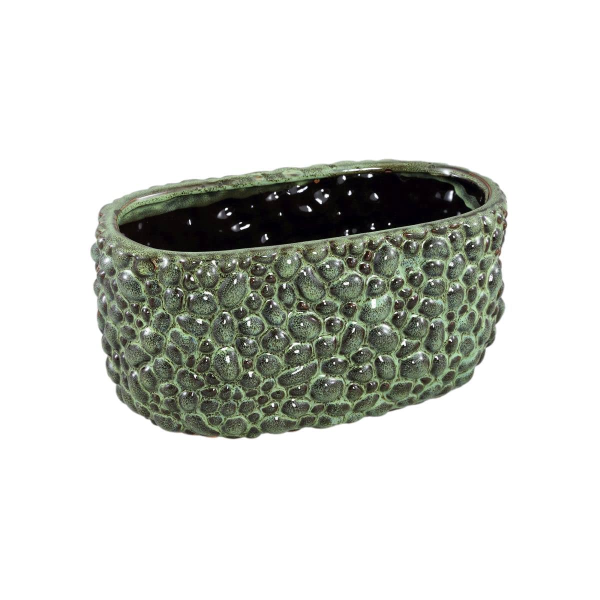Pot de fleur Danillo PTMD vert céramique 27cm anti-renversement déco