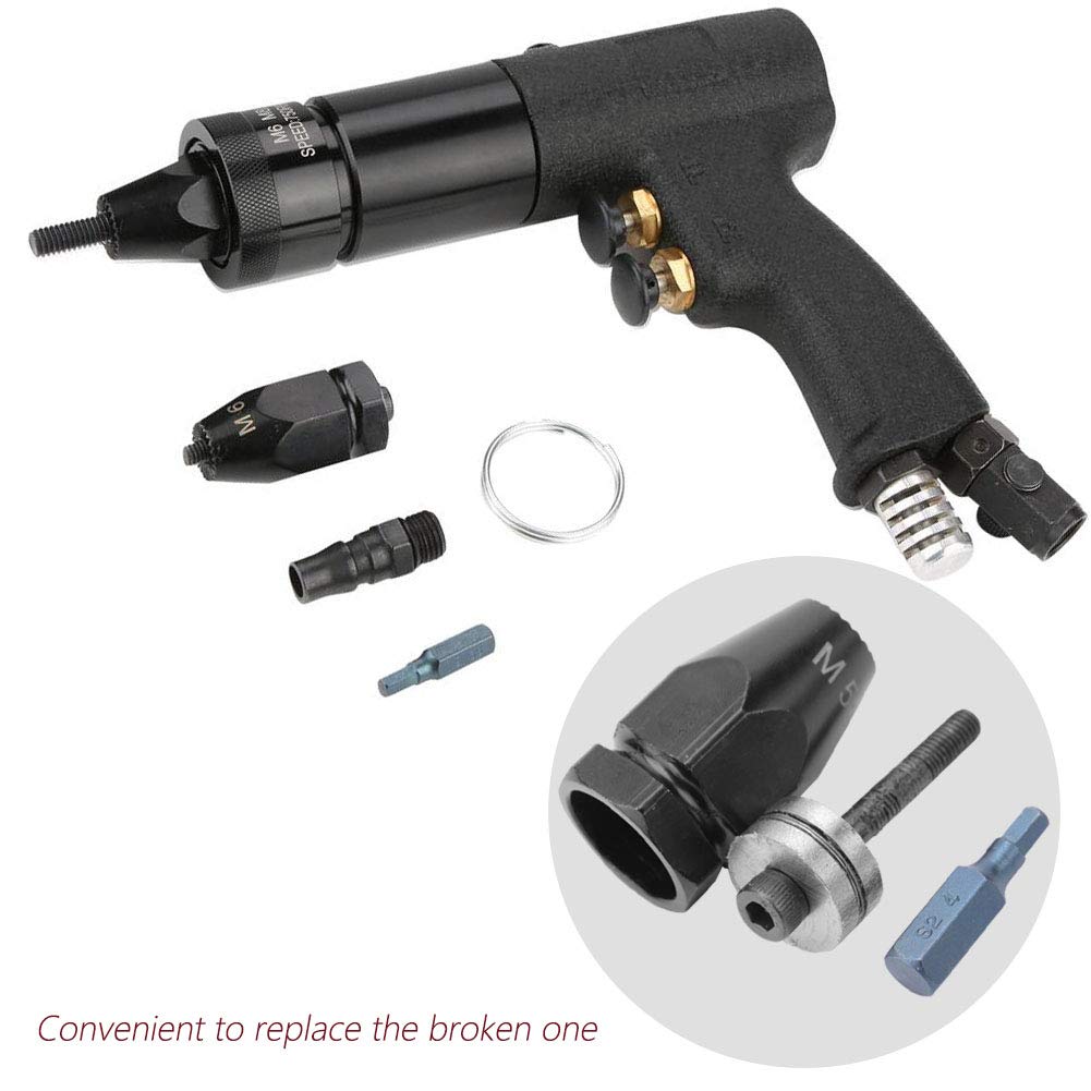 Air Riveter Nut Gun Tool Chuck For M5 M6 M8 M10 Pull Setter Rivet Nut Head(Hexagonal shank M5)
