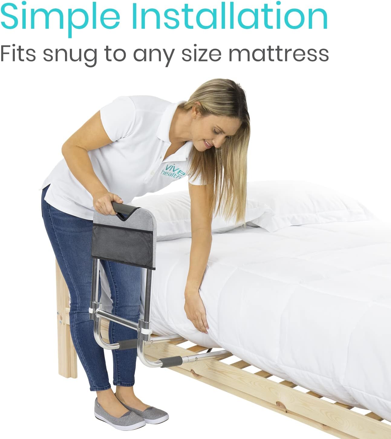 Buy Vive Bed Rail Assist with Bag Bedside Rails with Storage for