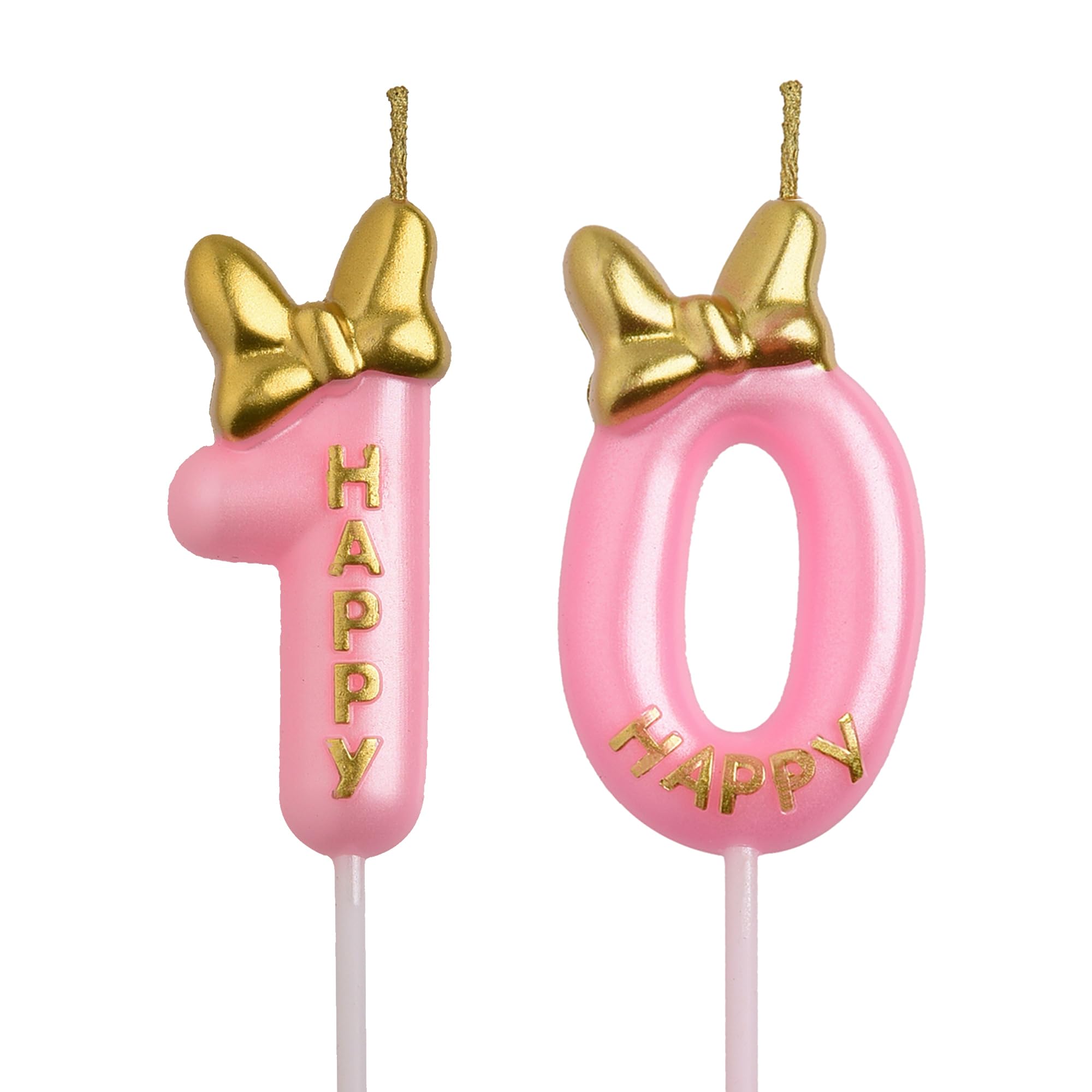 Amazon.co.jp: AOOLADA 10歳の誕生日キャンドル、ピンクナンバー10の