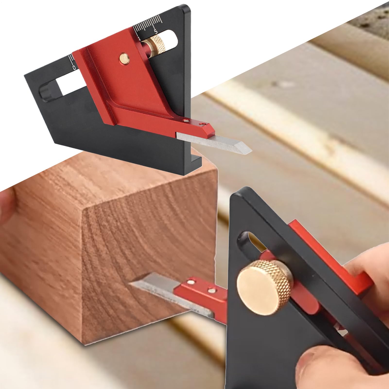 Jauge De Profondeur Pour Défonceuse,Accessoires pour Table de Défonceuse | Guide Métrique Anodisé de Précision 0-58 mm pour Marquage Central - Compatible Scie sur Table, Perceuse à Colonne