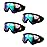 LJDJ Ski Goggles, Pack of 4 Snow Snowboard Goggles, Motorcycle Goggles UV Protection Anti-fog for Men Women Kids