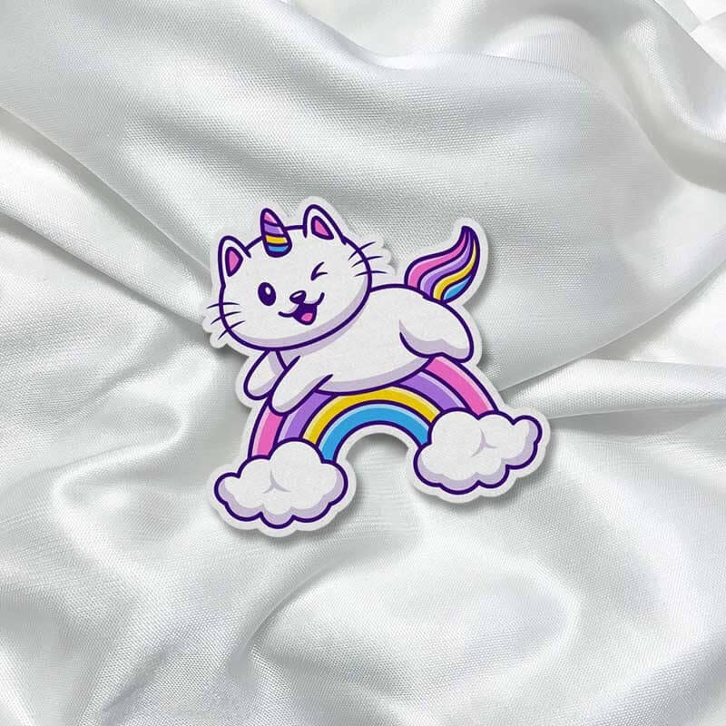 Cute Caticorn Unicorn Kitty Fashion Printed Iron On Patch for T-Shirts, Bags, Jeans