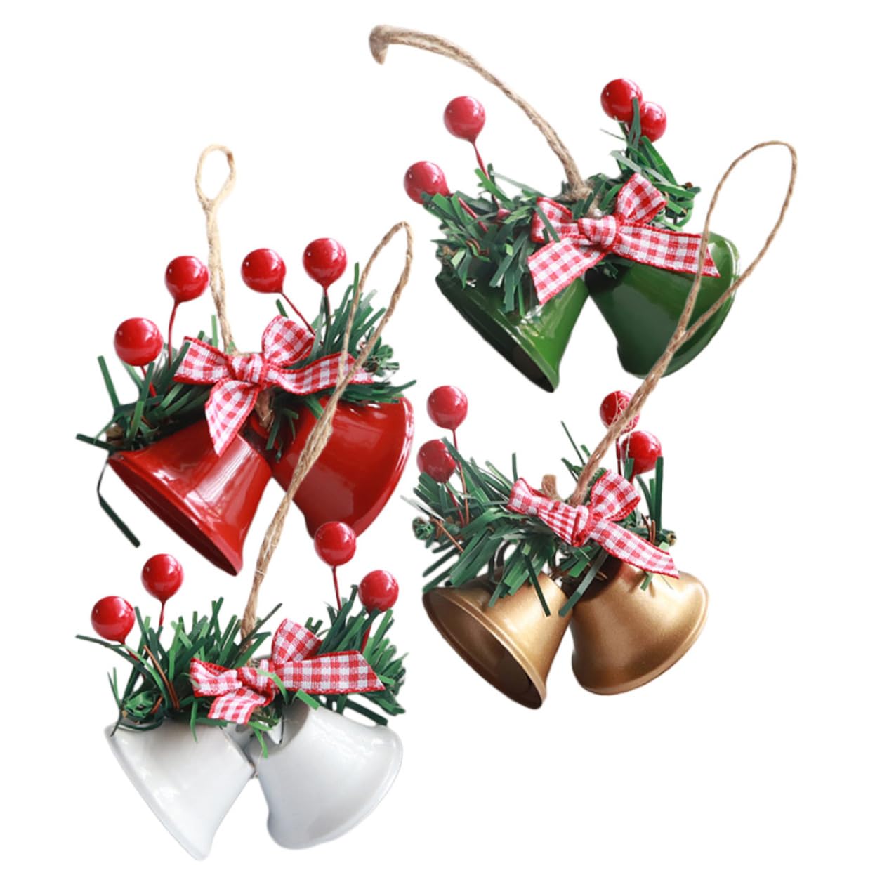 Gatuida 4 Set Decorazioni Natalizie Bellissimi Pendenti Natalizi Addobbi Per L'Albero Di Natale Jingle Bells Decorazione Per Albero Di Natale Campana Per Feste Ornamento Per 4 pezzi * 4