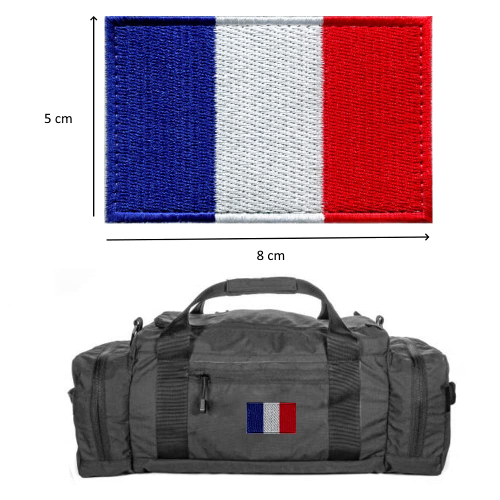 Patch Brodé Drapeau France 8x5cm - Ecusson Militaire à Coudre Ou Auto-Agrippant - Pour Vêtements Et Accessoires