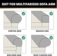 Vista 5 de Paquete de 2 fundas elásticas de terciopelo para reposabrazos, fundas antideslizantes para sofá, protectores elásticos suaves para sala de estar