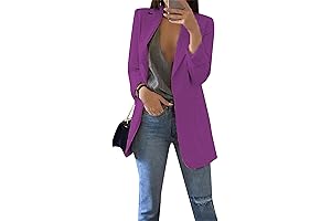 Women's Solid Color Blazer Cardigan - The Perfect Plus-Size Blazer for Any Occasion