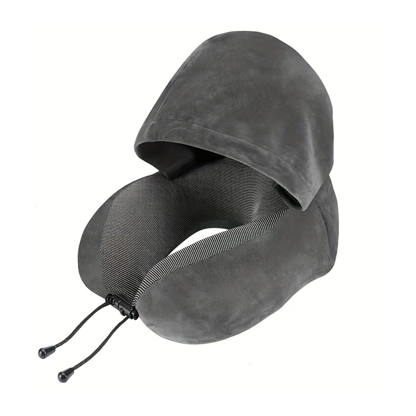 Memory Foam Hooded U-Shaped Travel Pillow For Car Nap