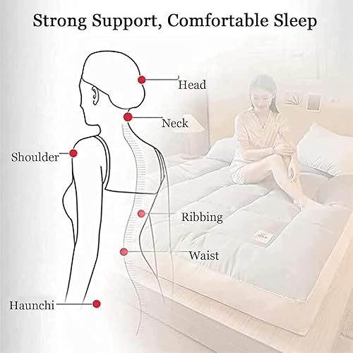 Miniatura 7 de SHENJIA Tapete de futón plegable de felpa de tamaño matrimonial, cubrecolchón de tatami grueso para adultos y niños, cómodo colchón acolchado