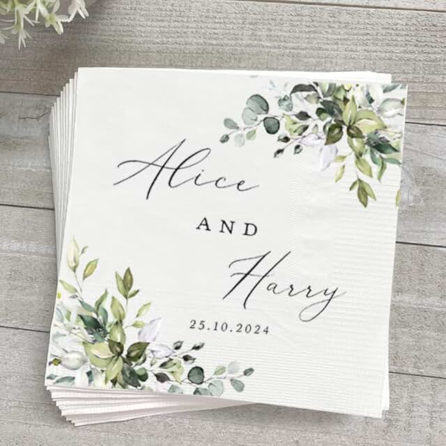 Personalized Wedding Cocktail Napkins