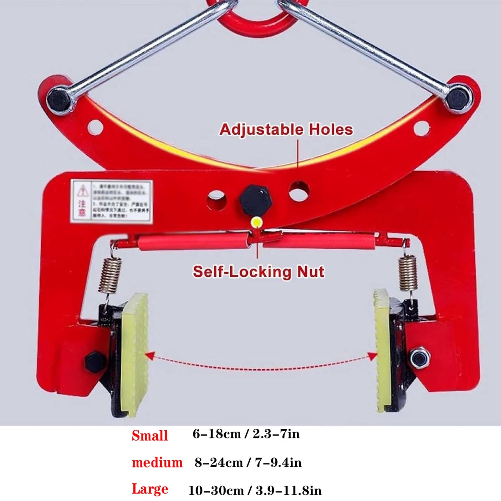 Granite Slab Clamp, Granite Panel Carriers, Heavy Duty Lifting Clamps, Adjustable Opening Granite Curb Clamp, Granite Panel Carriers Lifting Tools for Transporting, Stone(Opening Size 7-9.4in)