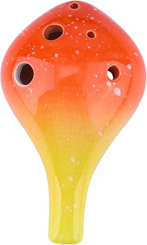 Ceramic Ocarina Flute 6 Holes Musical Instrument for Beginners Display Stand Lightweight Ocarina for Boys and Girls and Adults